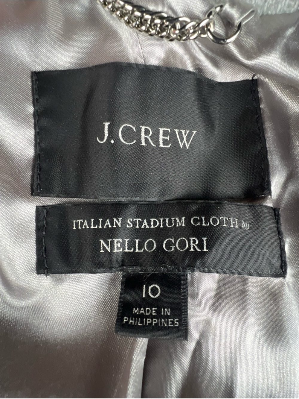 J. CREW Nello Gori Toscana Coat Italian Stadium-Cloth Wool Blend Size 10 Gray - Picture 4 of 14